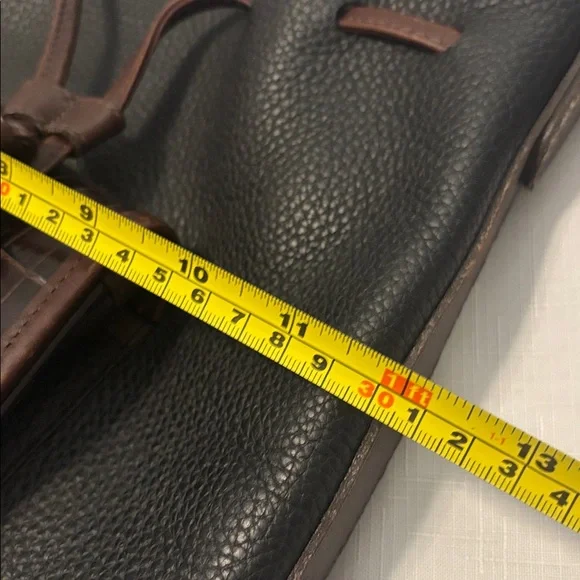 VTG Brighton Black & Brown silver Bucket Bag Crocodile print pebbled leather 90s - Picture 13 of 15